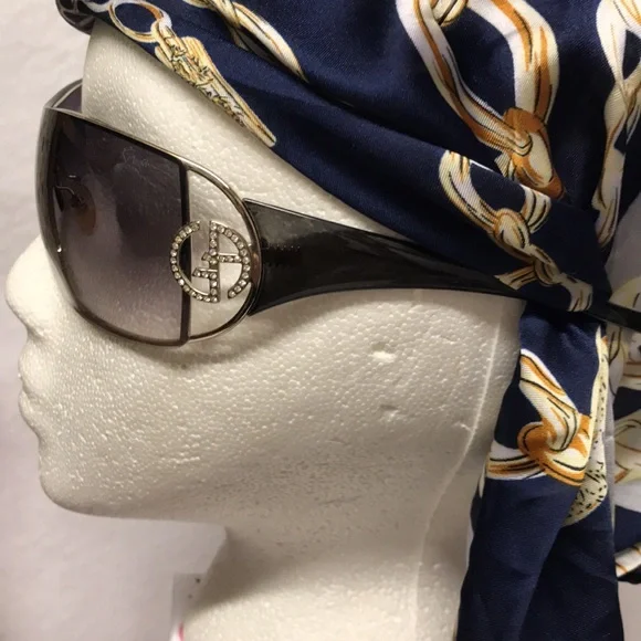 GIORGIO ARMANI SUNGLASSES vintage dust bag ,case original set grey ombré GA logo - Picture 5 of 16